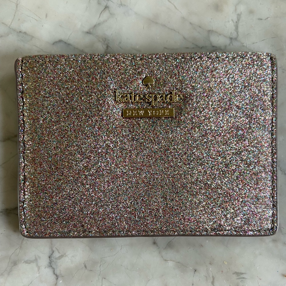 Kate Spade Gold Glitter Slim Card Case